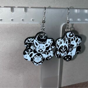 Black and White Animal Print Earrings